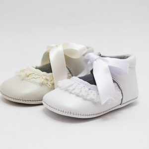 Zapatos bautizo encaje bebé niña