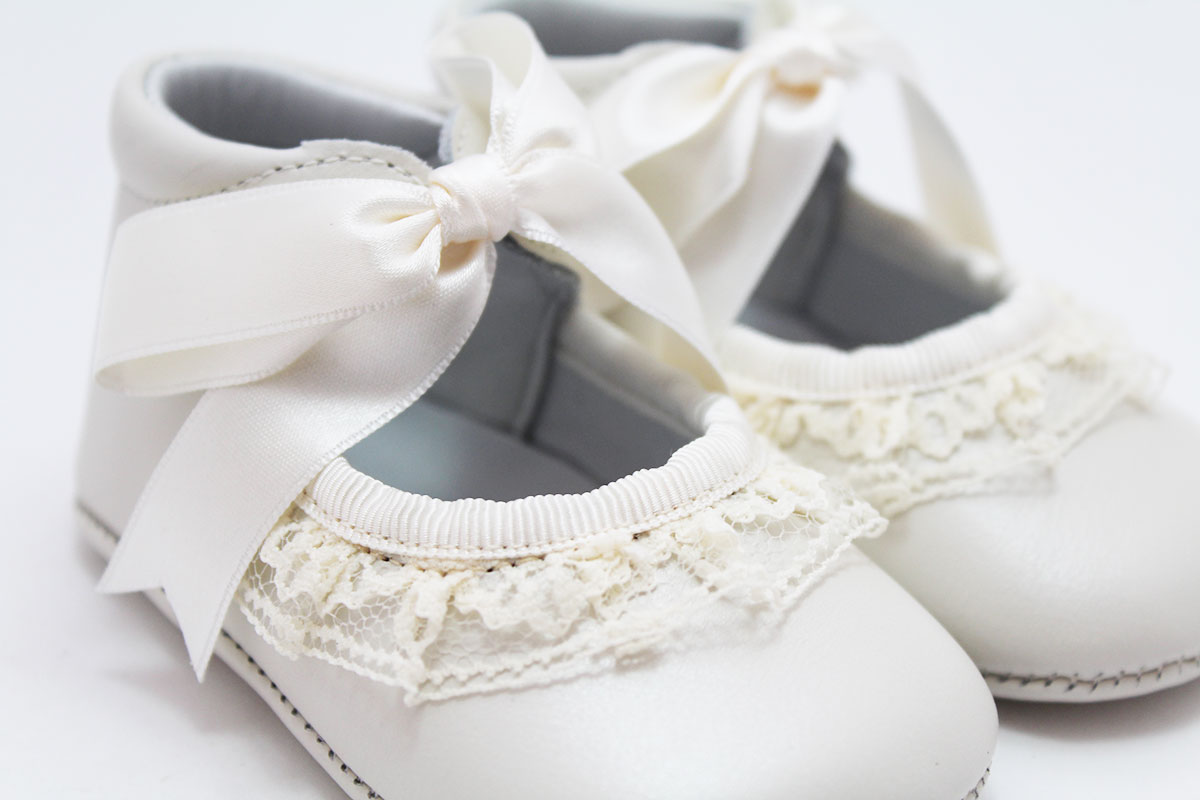 Zapatos bautizo encaje bebé niña - Imagen 8