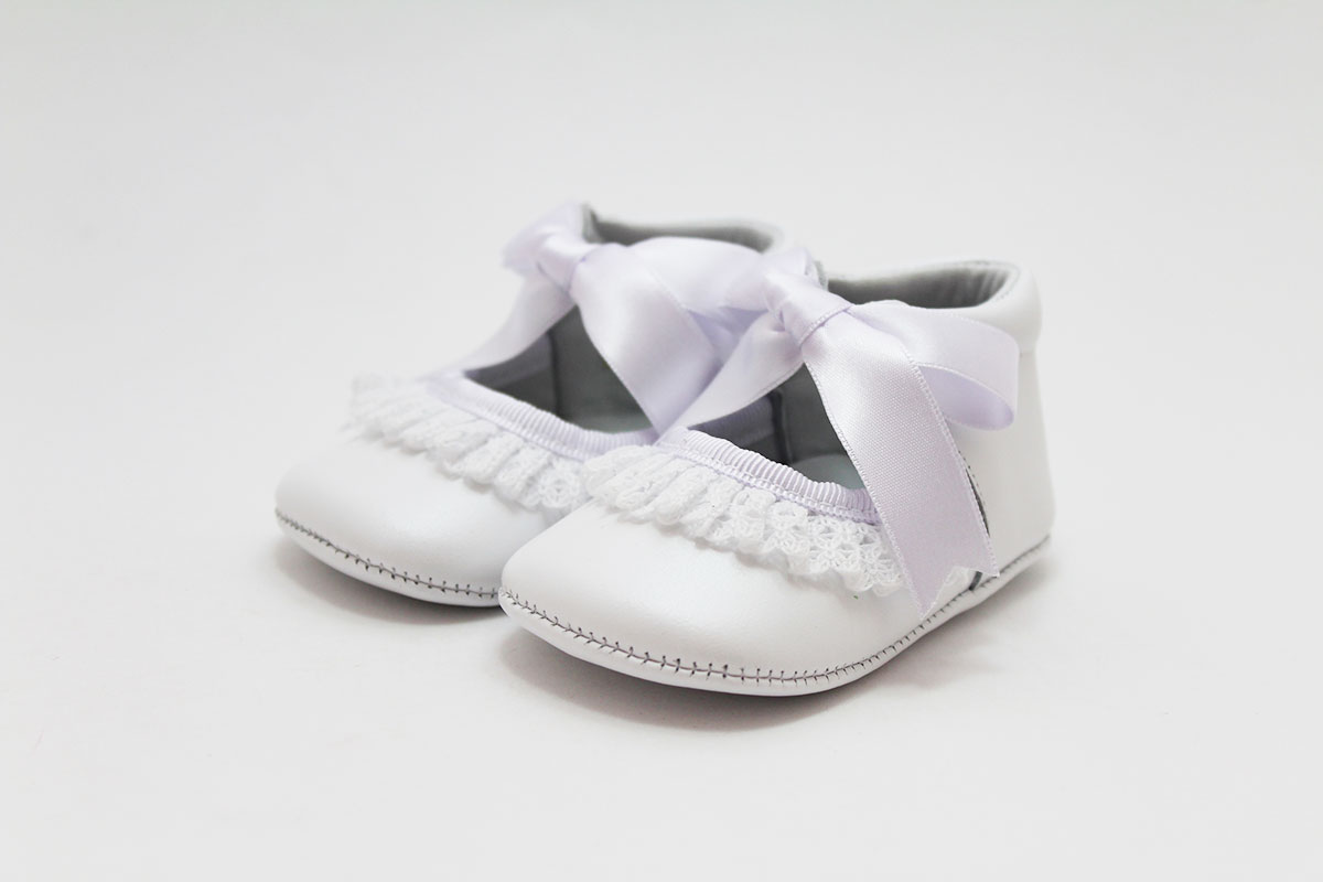 Zapatos bautizo encaje bebé niña - Imagen 3