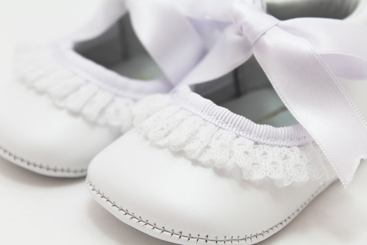 Zapatos bautizo encaje bebé niña - Imagen 4