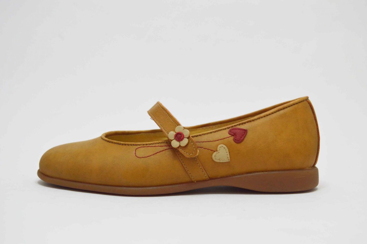 Mercedita camel flor cierre adherente niña - Imagen 4