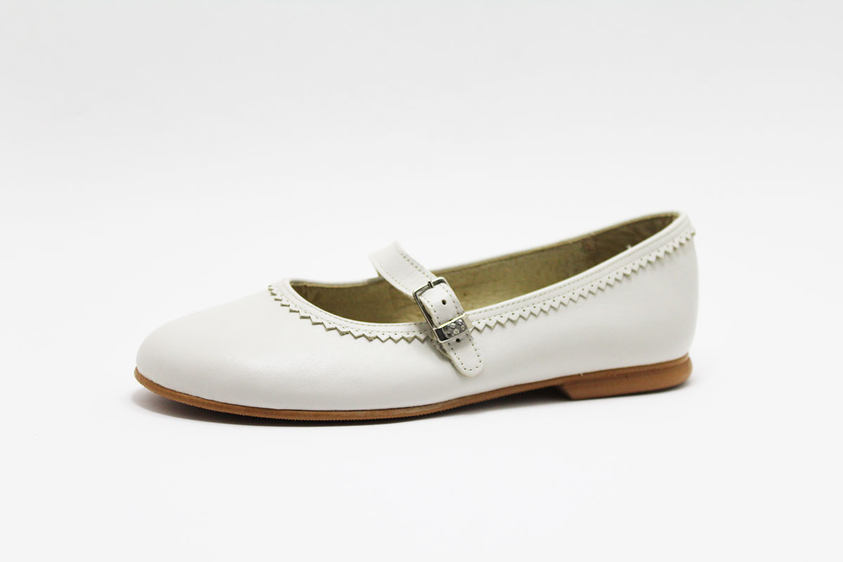 Merceditas beige hebilla festoneada niñas - Imagen 2