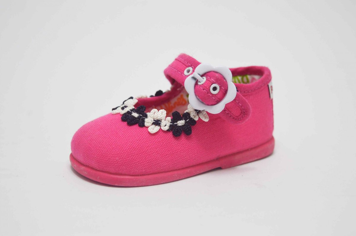Mercedita lona hebilla flores niña - Imagen 3