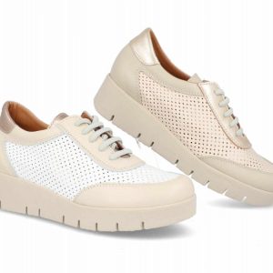Deportiva de piel para mujer modelo 125 con picados láser y suela amortiguada