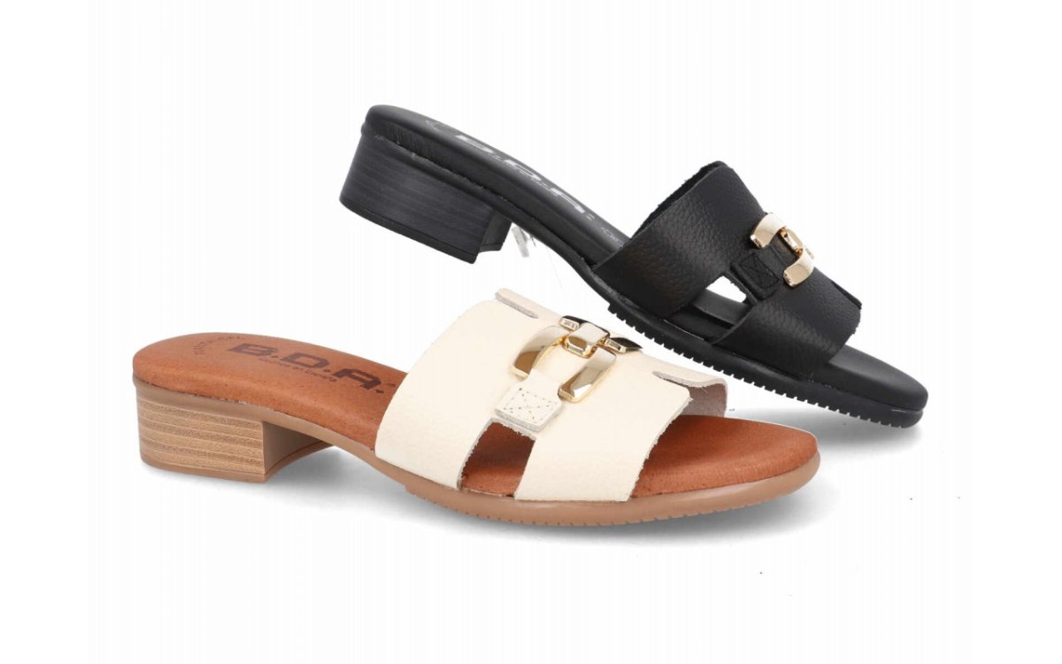 Sandalia de piel para mujer modelo 13065 con tiras finas y cuña ligera - Imagen 2