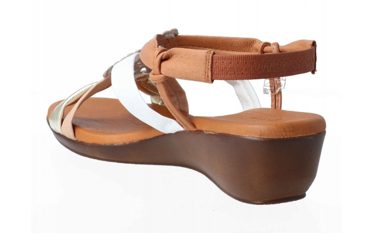 Sandalia de piel para mujer modelo 1319 tipo pala con tiras cruzadas y planta de gel - Imagen 5