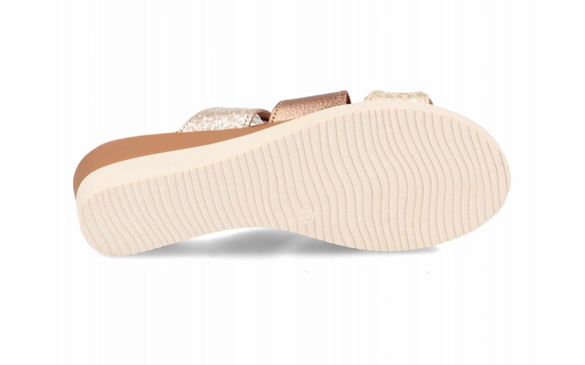 Sandalia de piel para mujer modelo 135 en Marrón/Beige tipo pala con diseño animal print - Imagen 6