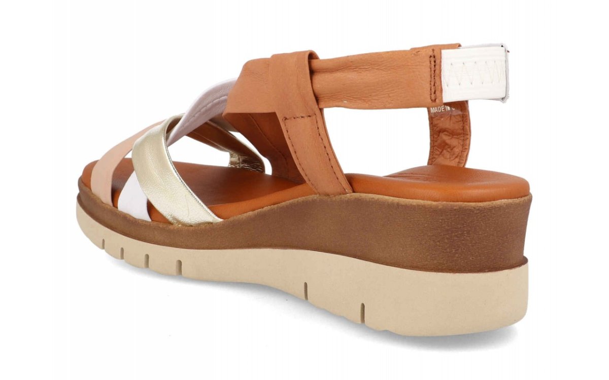 Sandalia de piel para mujer modelo 13744 con diseño de tiras cruzadas y suela bio - Imagen 6