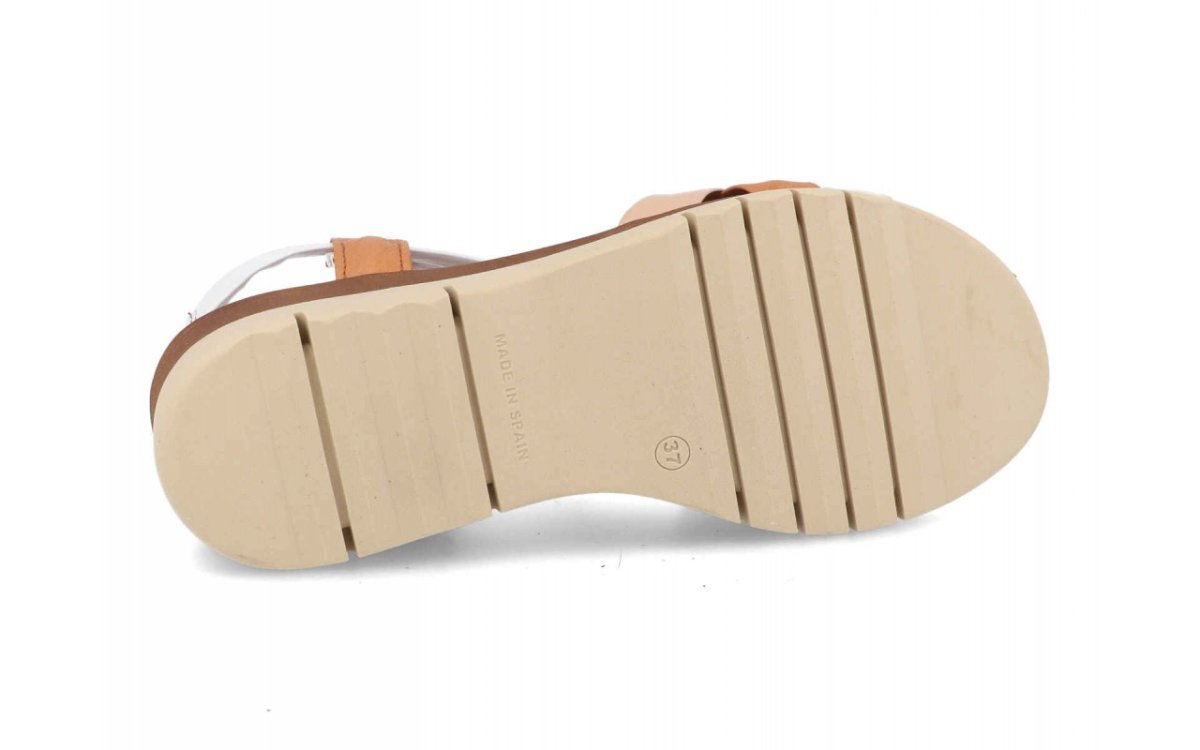 Sandalia de piel para mujer modelo 13744 con diseño de tiras cruzadas y suela bio - Imagen 7