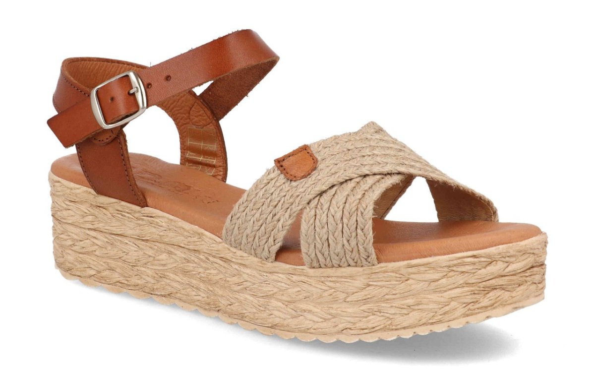 Sandalia de plataforma con tiras de rafia para mujer modelo 226 - Imagen 2