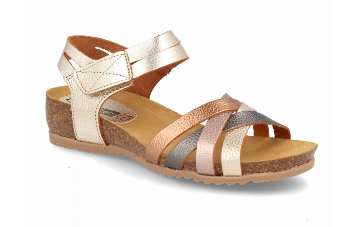 Sandalia de cuña baja con tiras cruzadas para mujer modelo 2776 - Imagen 5
