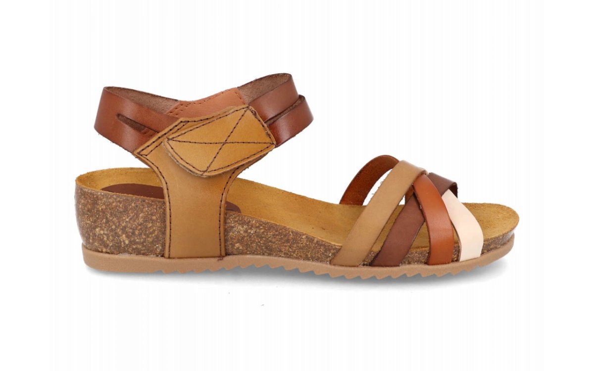 Sandalia de cuña baja con tiras cruzadas para mujer modelo 2776 - Imagen 4