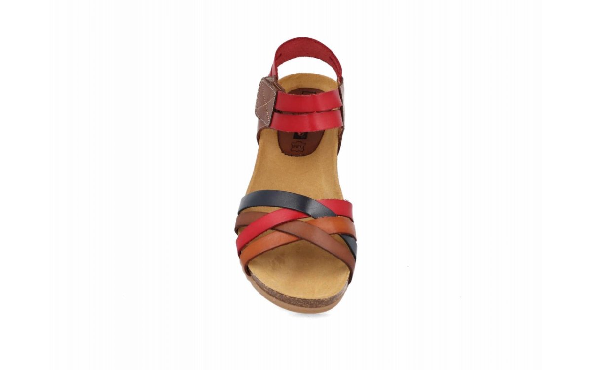 Sandalia de cuña baja con tiras cruzadas para mujer modelo 2776 - Imagen 3