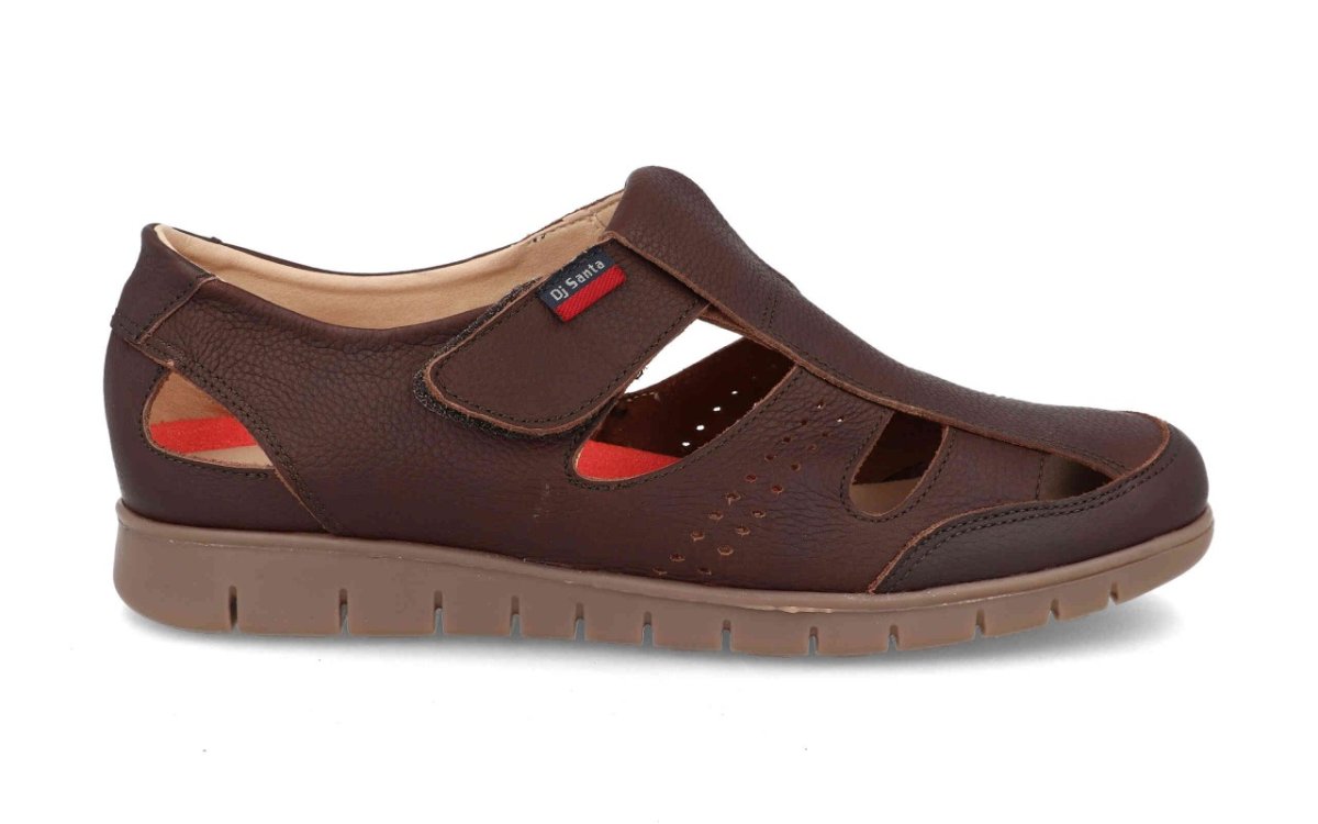 Zapato sandalia de piel para hombre modelo 3376 con cierre de velcro en azul y marrón - Imagen 4
