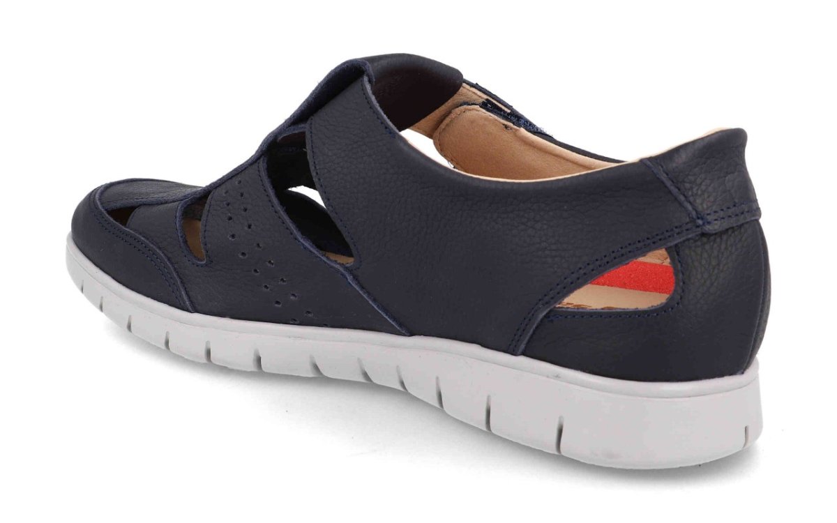 Zapato sandalia de piel para hombre modelo 3376 con cierre de velcro en azul y marrón - Imagen 3