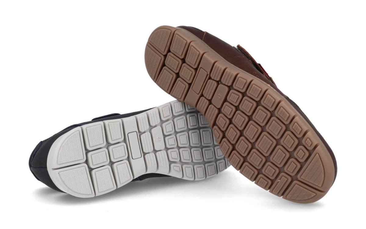 Zapato sandalia de piel para hombre modelo 3376 con cierre de velcro en azul y marrón - Imagen 5