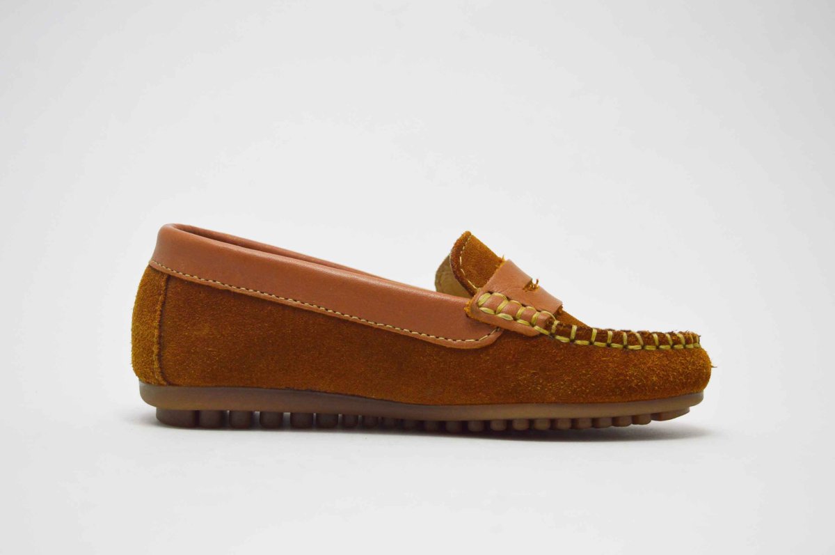 Mocasín en piel serraje combinado con napa niños - Imagen 8