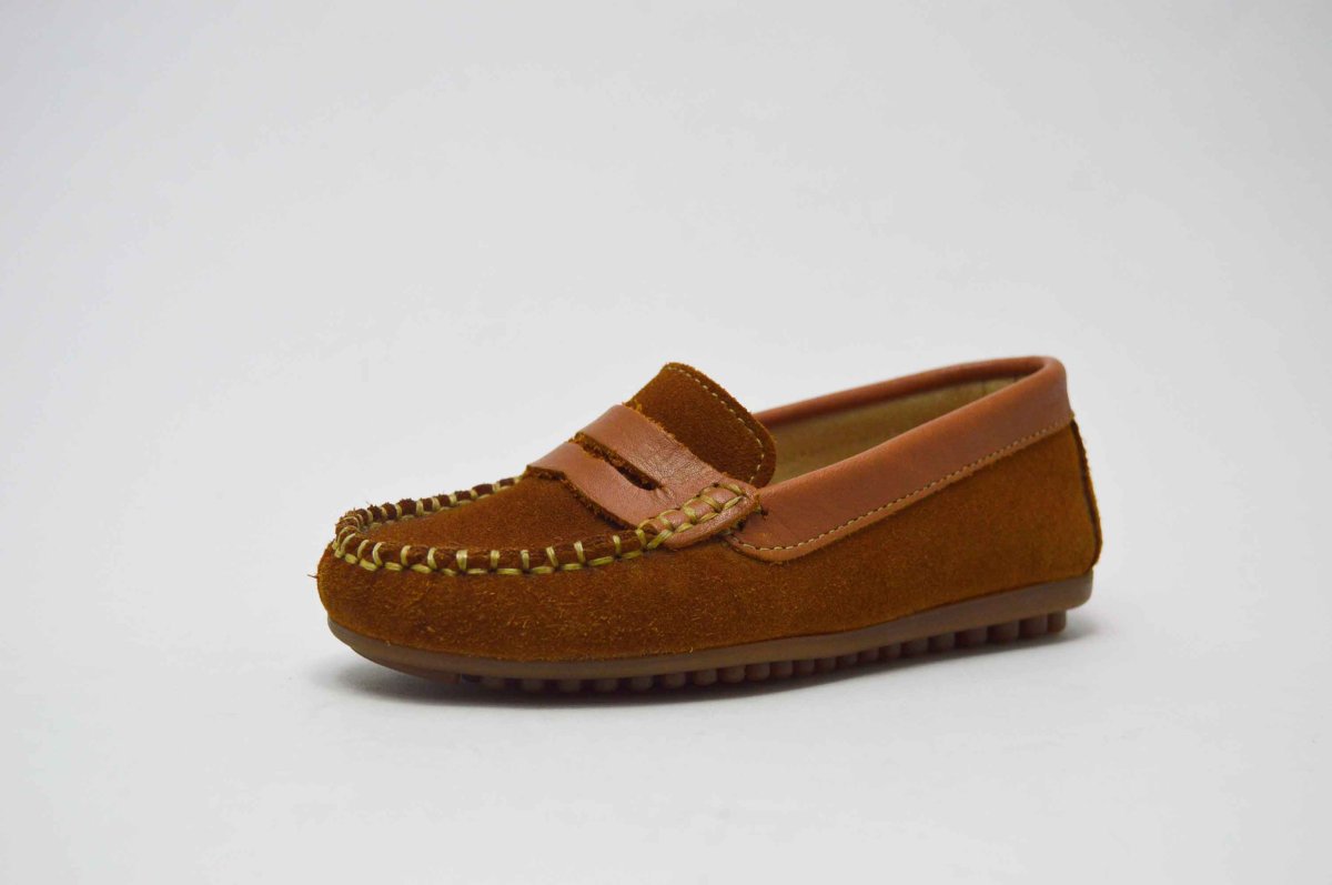 Mocasín en piel serraje combinado con napa niños - Imagen 6