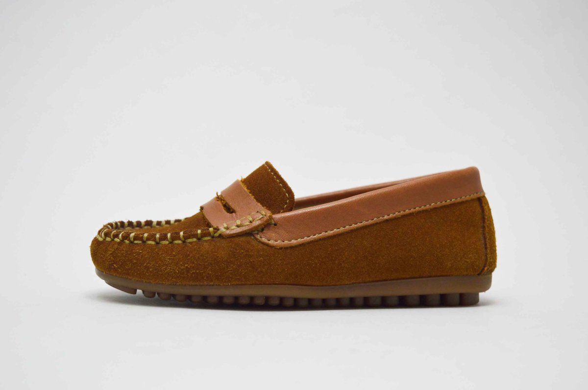 Mocasín en piel serraje combinado con napa niños - Imagen 7