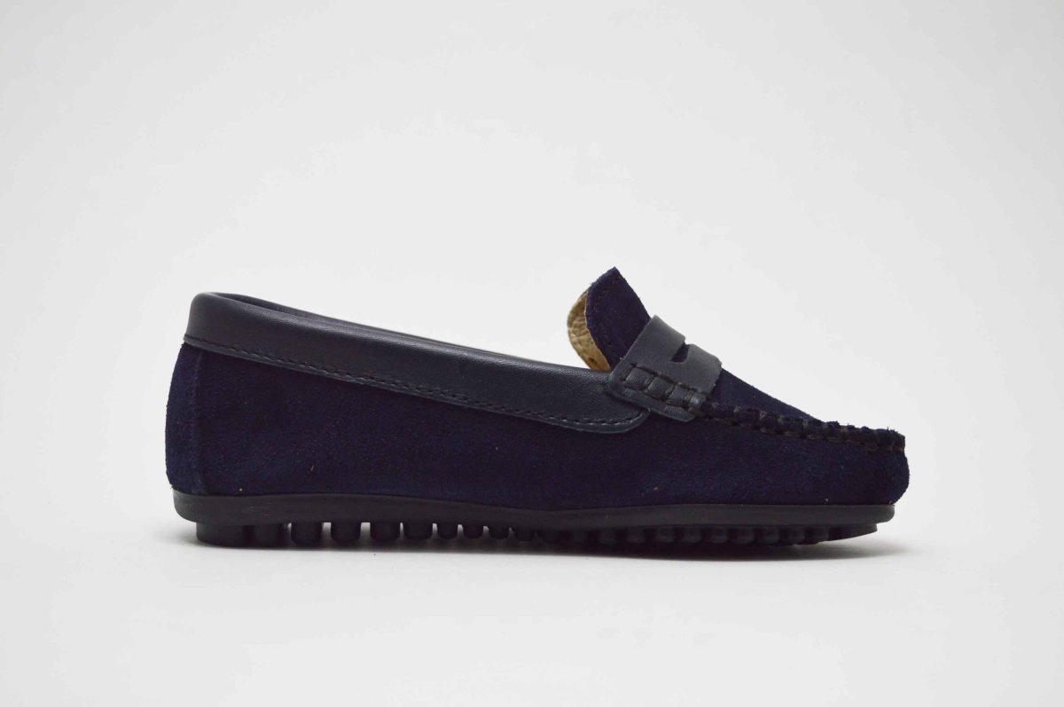 Mocasín en piel serraje combinado con napa niños - Imagen 5