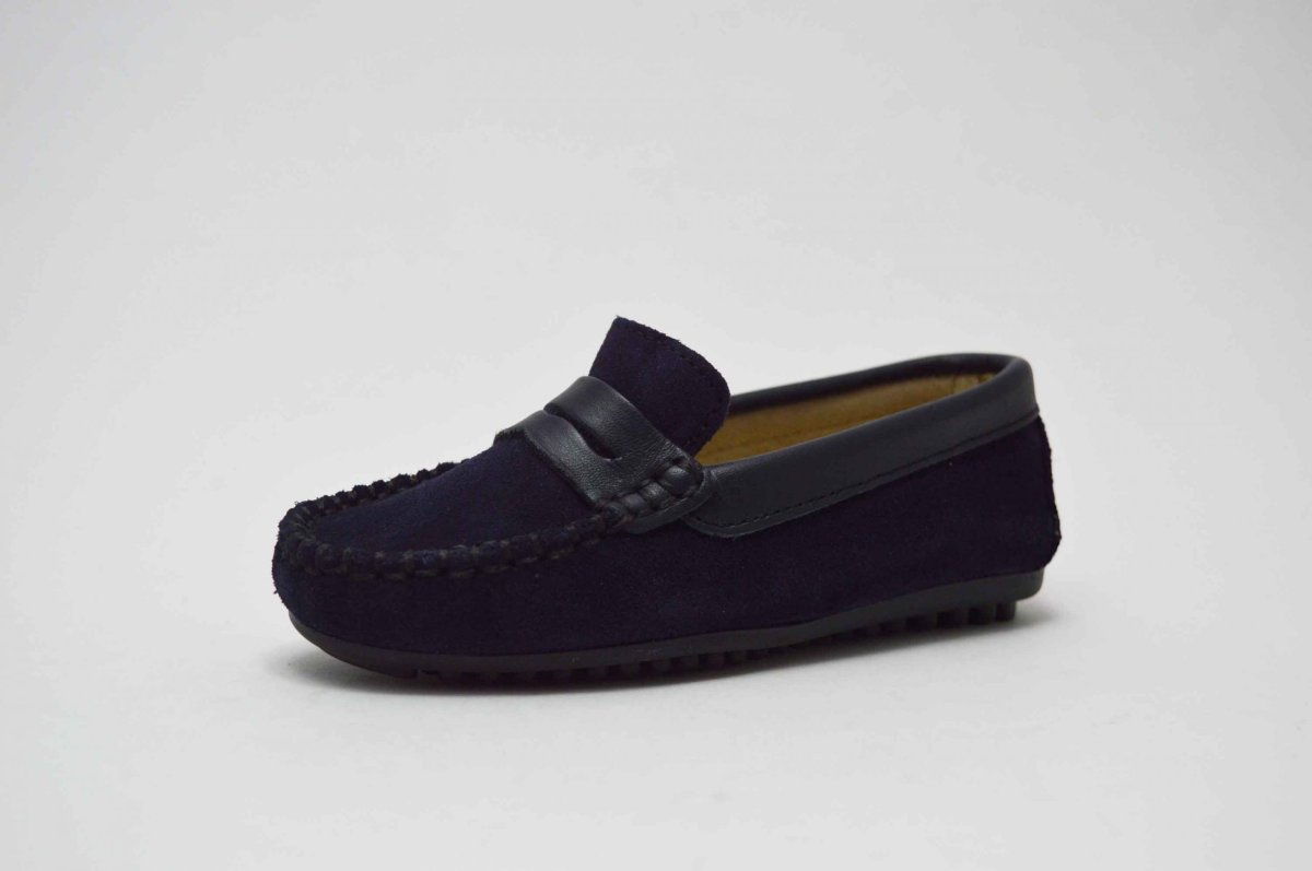 Mocasín en piel serraje combinado con napa niños - Imagen 3