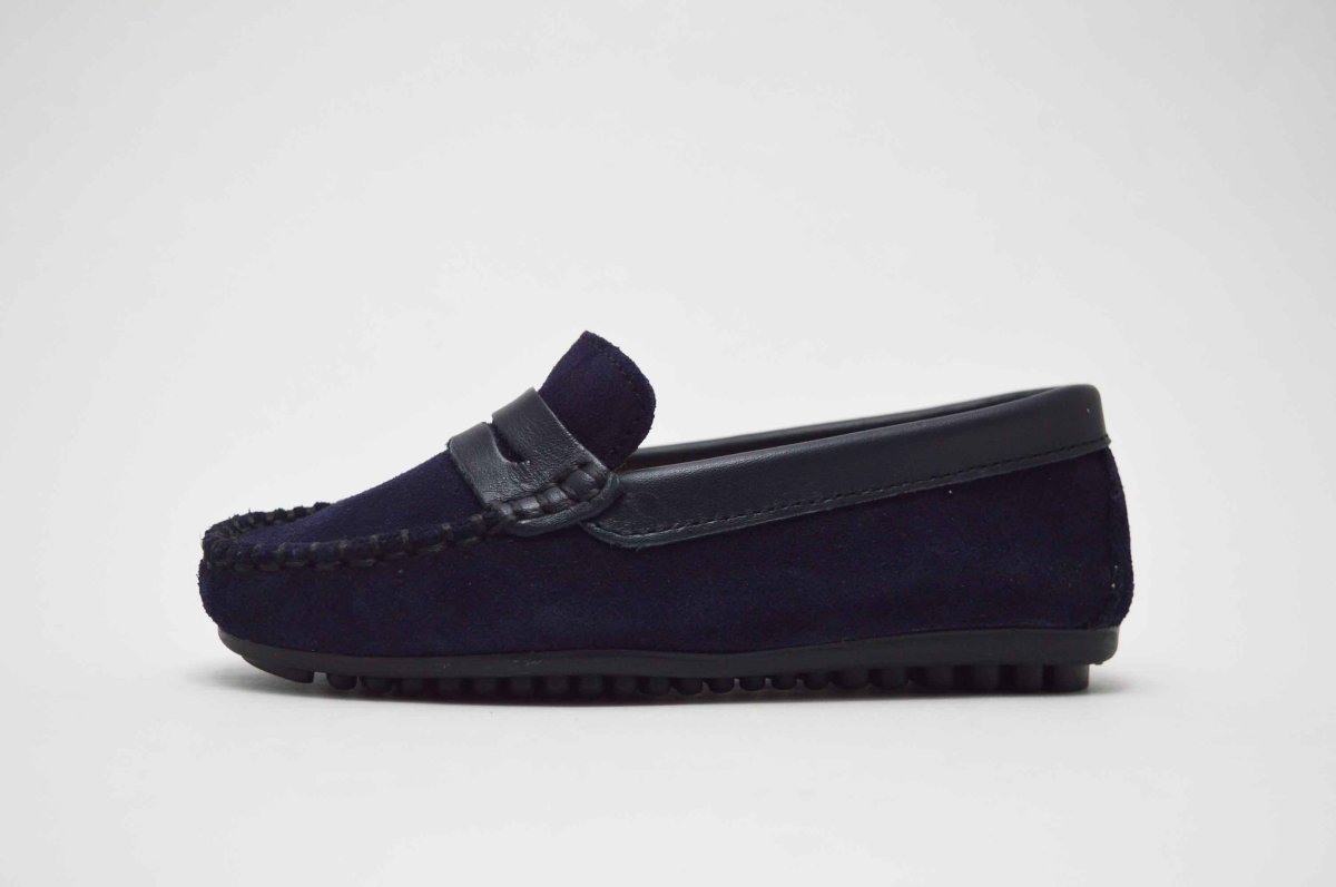 Mocasín en piel serraje combinado con napa niños - Imagen 4