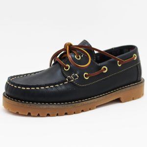 Náutico suela gruesa azul marino cordones marrones niño niña