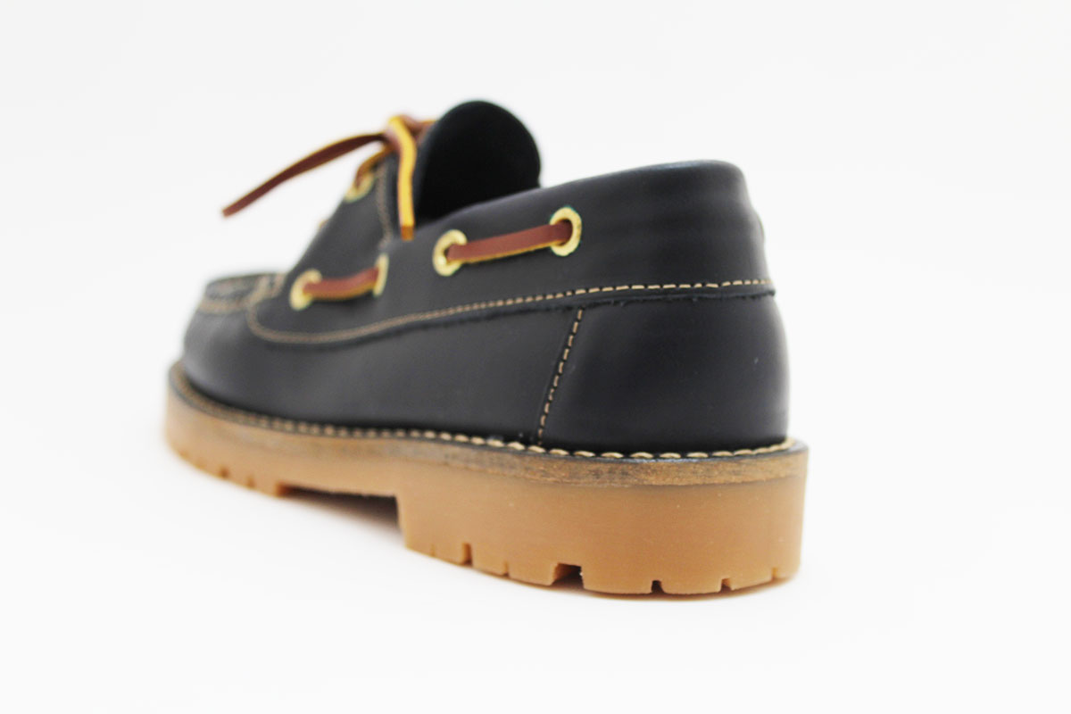 Náutico suela gruesa azul marino cordones marrones niño niña - Imagen 6