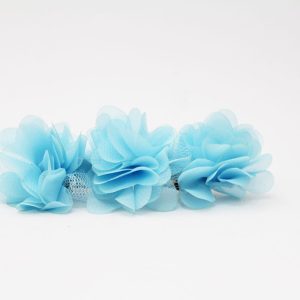 Pasador clip flores azul niña
