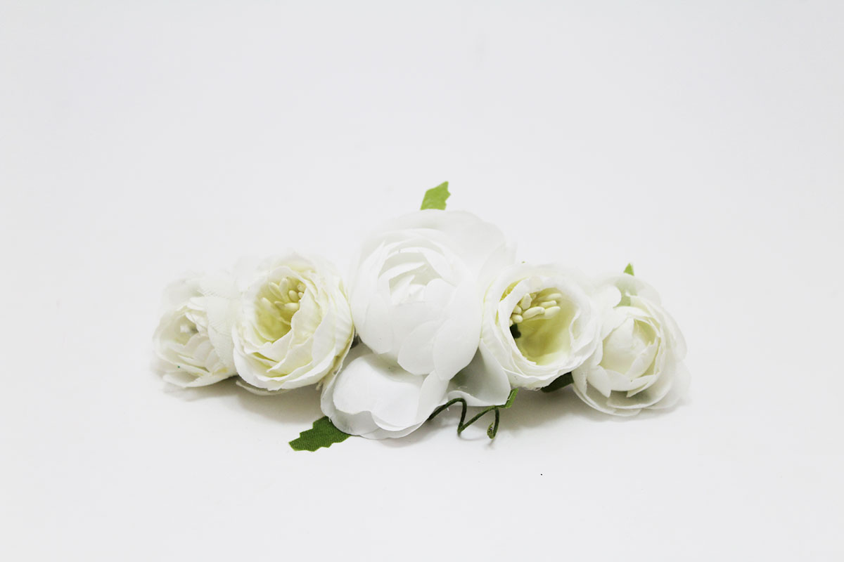 Pasador comunión flores blanco niña - Imagen 2