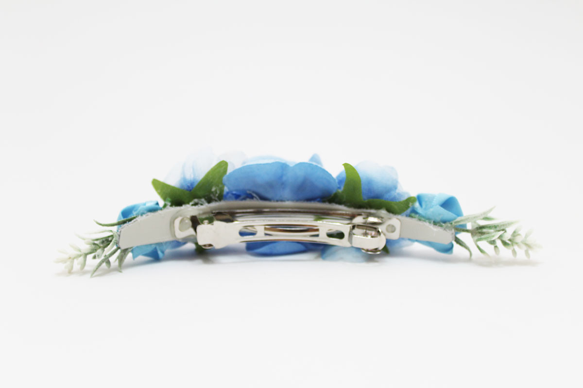 Pasador comunión flores azul niña - Imagen 6
