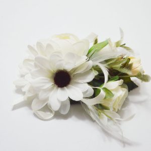 Broche/pasador flores beige niña
