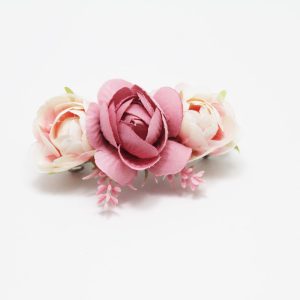 Pasador flores beige rosa eventos niñas