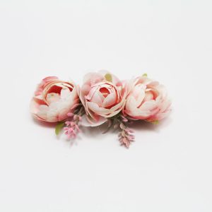 Pasador flores ceremonia beige rosa niñas