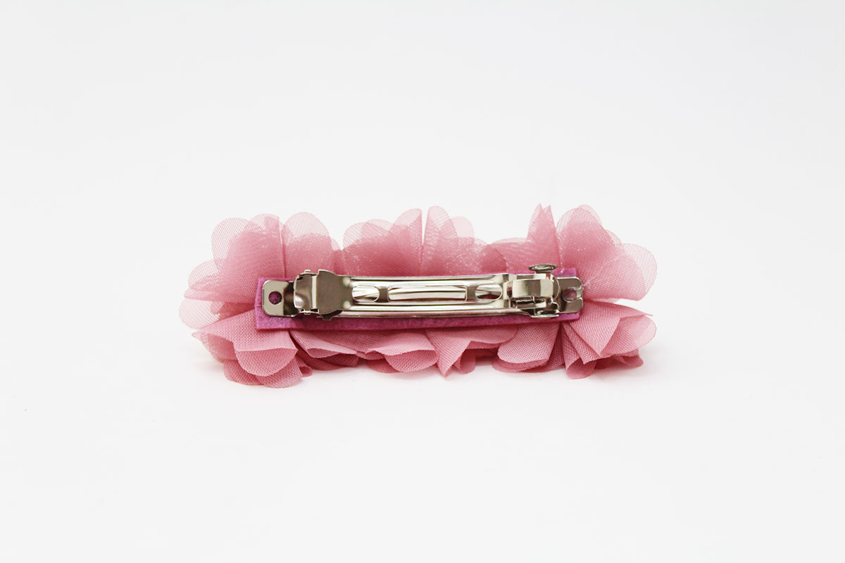 Pasador flores rosa ceremonia niña - Imagen 4