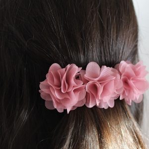 Pasador flores rosa ceremonia niña