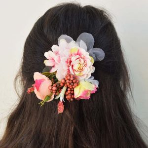 Broche/pasador flores varios tonos niñas