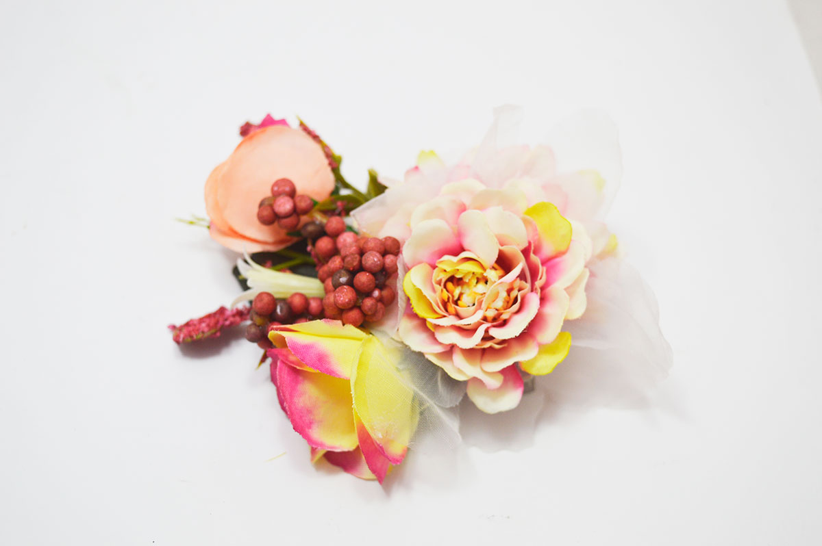 Broche/pasador flores varios tonos niñas - Imagen 5