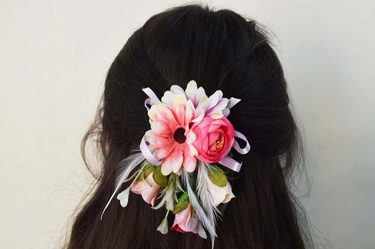 Broche/pasador flores colores niña - Imagen 3