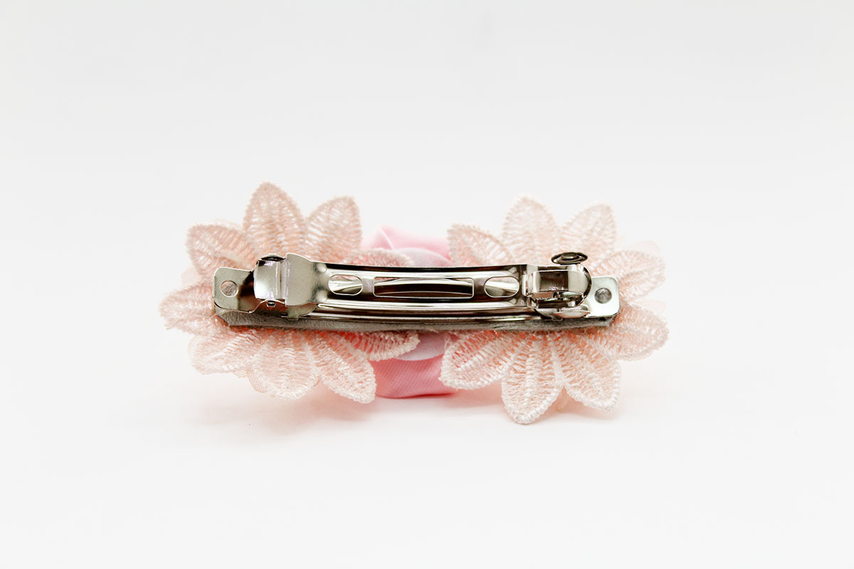 Pasador flores tonos rosa comunión niña - Imagen 6