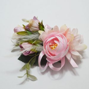 Broche/pasador flores rosa niña