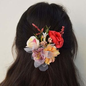 Broche/pasador flor varios colores niña