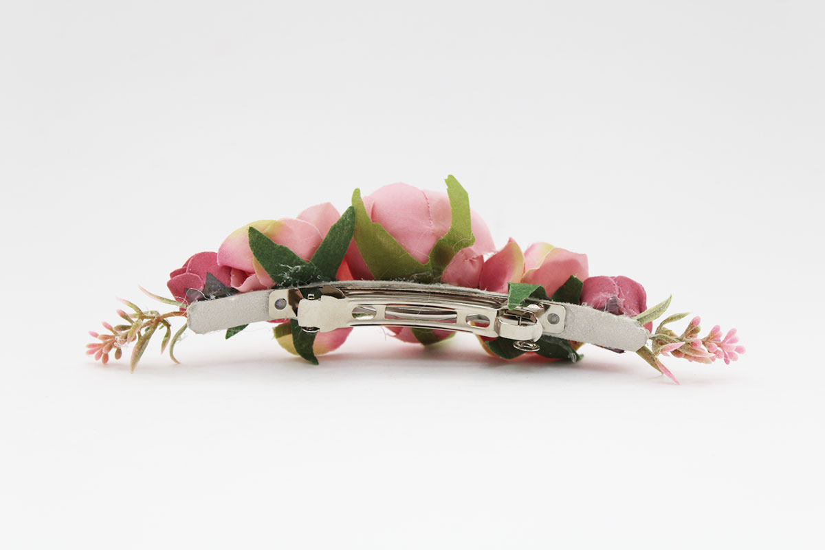 Pasador flores rosa comunión niña - Imagen 6
