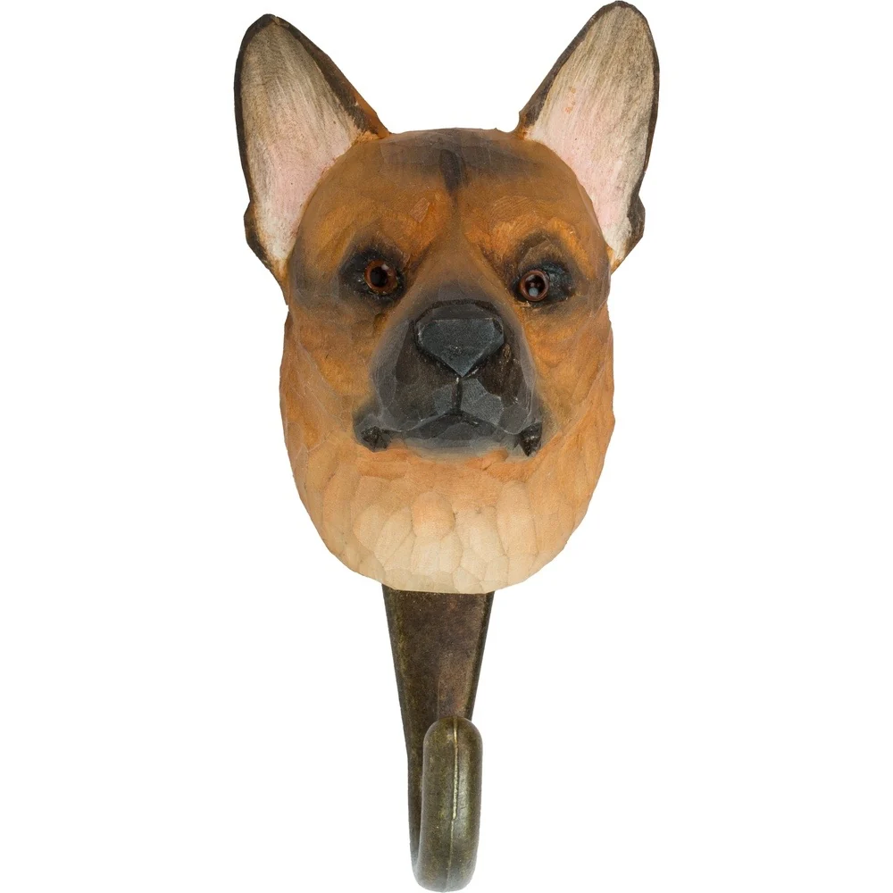 Perchero para complementos de perros con forma de Pastor Alemán
