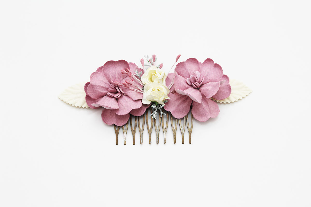 Peineta dos flores niña - Imagen 4