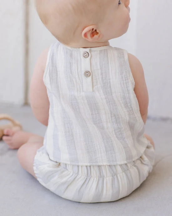 Conjunto top + short estampado rayas azules- QUINCY MAE - Imagen 5