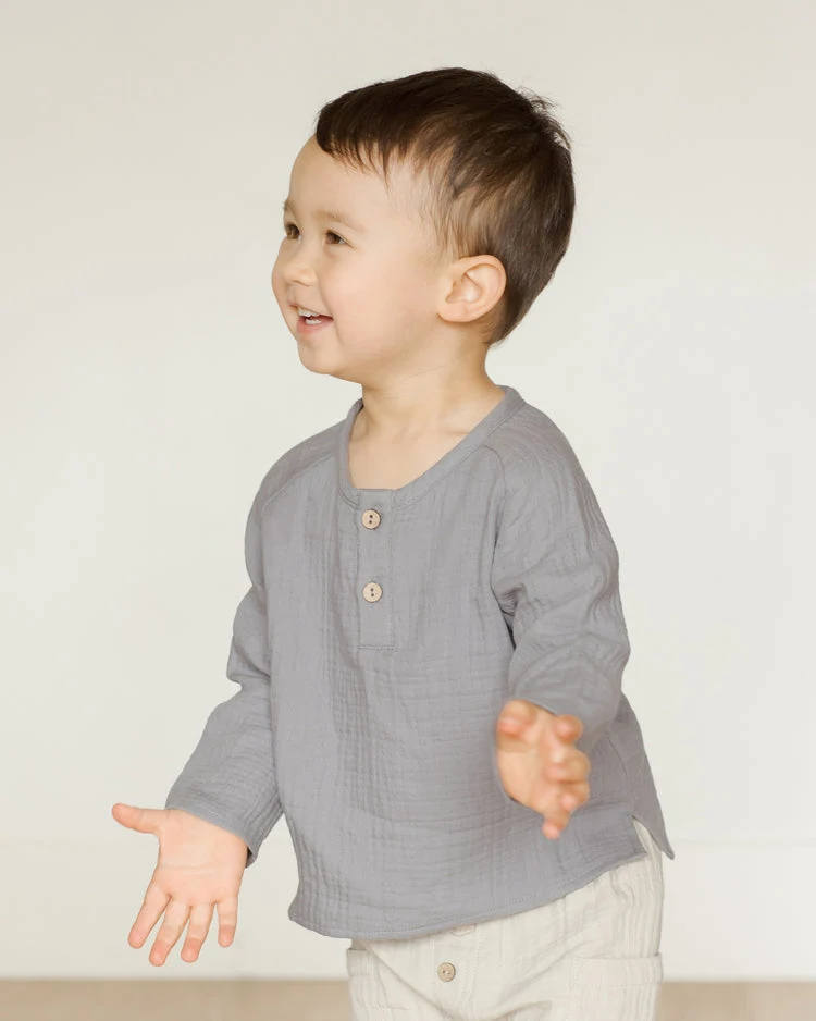 Blusa voile de algodón Gris- QUINCY MAE - Imagen 4