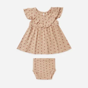 Conjunto vestido de volantes y culotte estampado de flores - Quincy Mae