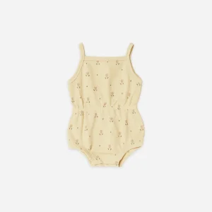Romper de tirantes amarillo estampado flores- QUINCY MAE