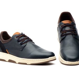 R83-8429 Calzado para caballero tipo casual en piel de color marino ( hecho en España)